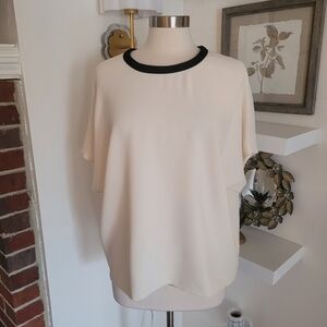 Rag & Bone Elegant Cream Women's Top with Black Trim Large